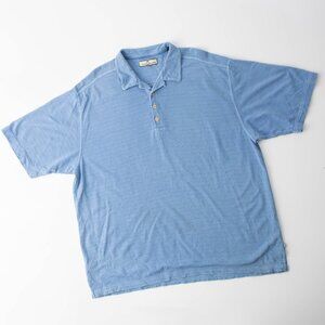 Tommy Bahama Men's Silk Blue‎ Short Sleeve Polo 3XL - see measurements